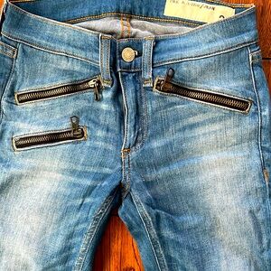 SALE! Rag & Bone Kilbowe Distressed Skinny Jeans With Zippers at Ankles